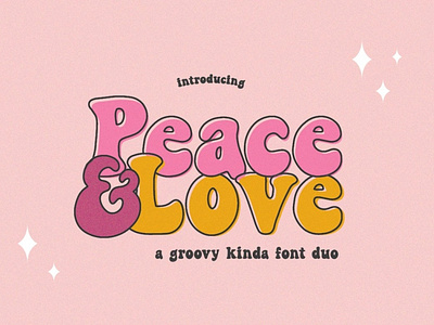 Peace and Love Font Duo 60s chunky design elegant fonts font font design font duo fonts collection lettering logo love love font love fonts lovely lovers peace script script font thick typeface