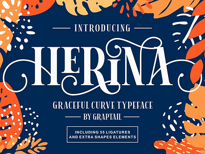 Herina Font + Extra beautiful font calligraphy classy font curve display display font display fonts elegant fonts font design fonts collection graceful graceful font letter lettering fonts logo fonts modern modern fonts serif font serif fonts typography