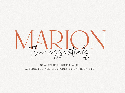 MARION & The Essentials - Logo Font classy display font elegant fonts font design fonts collection lettering fonts logo font love fonts modern fonts new new font retro fonts sans serif script script font serif font serif fonts serif typeface website fonts wedding fonts