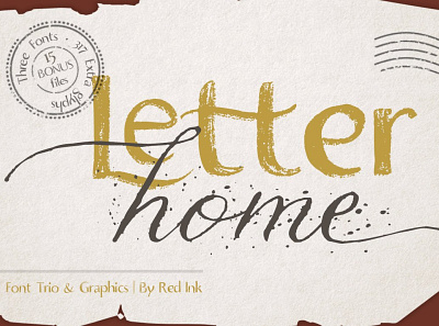 Letter Home. Font Trio + Graphics. elegant fonts expressive font design font trio fonts collection graphics hand drawn hand drawn font hand drawn fonts handwriting font handwriting fonts handwritten font handwritten fonts letter home modern sans serif sans serif fonts script script font serif fonts