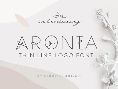 Aronia - Thin Line Logo Font feminine font floral font floral fonts floral typeface flower font flower fonts logo font logo fonts minimal font minimalism minimalistic sans serif serif serif font thin font thin fonts thin line thin line font thin line typeface thin lines