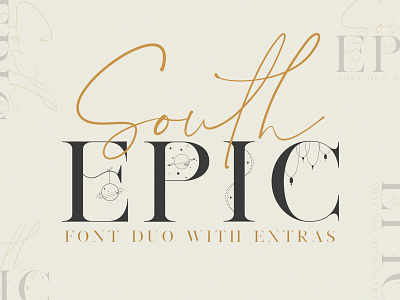 South Epic Dream Font Duo + Logos chic font decorative fonts design dream elegant epic font font duo fonts collection ladyboss luxury magical logos modern sans serif sans serif font script font serif serif font serif fonts simple