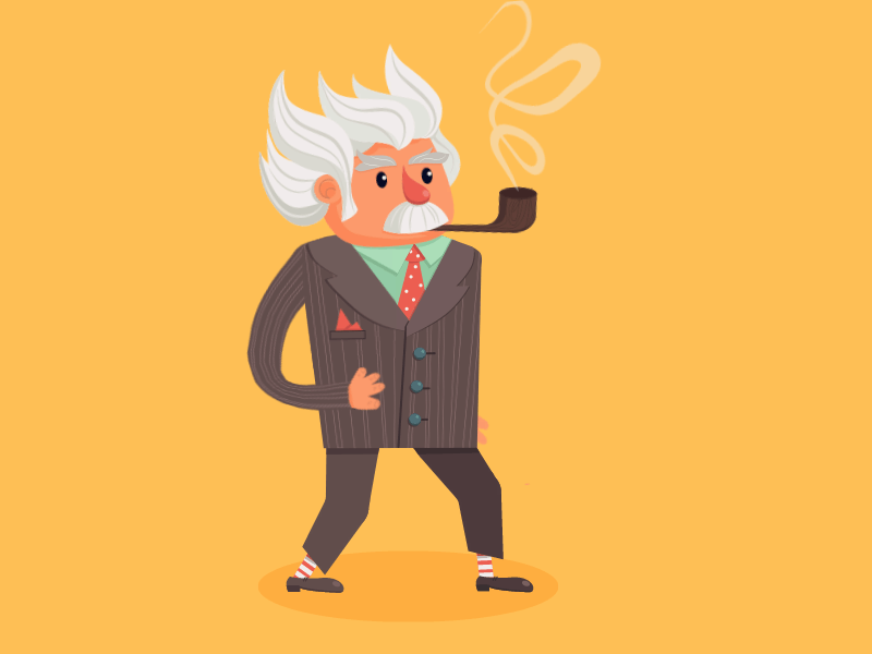 gait of a cheerful old man