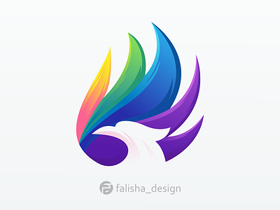 eagle, colorfull 3d abstract bird branding colorfull design eagle flat icon illustration illustrator logo typography vector