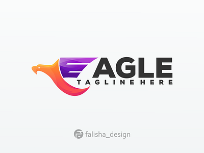 eagle logo colorfull 3d abstract animals branding colorful design eagle flat icon illustration illustrator logo typography vector