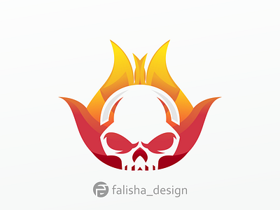 fire skull logo 3d abstract branding colorful design finance fire flat icon illustration illustrator logo skull typography vector