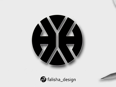 hh logo abstract branding circle design flat h hexagon hh icon initials logo monogram triangle ui vector