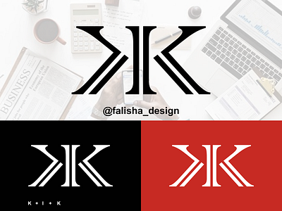 KIK credit repair accounting logo design on white background. KIK