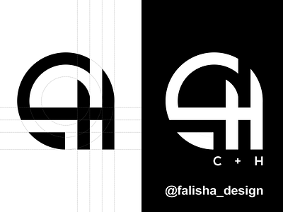 ch logo abstract box branding c ch circle design flat h hc hexagon icon illustration initial logo monogram triangels typography ui vector