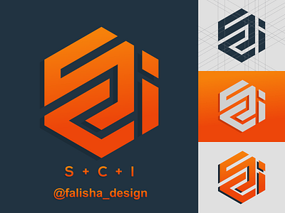 sci logo 3d abstract branding c cs design flat i icon illustration initial initials logo monogram s sc sci si typography vector