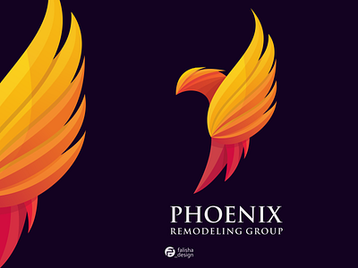 phoenix logo 3d abstract abstract logo america animal awesome brand identity branding colorful design eagle flat icon illustration logo monogram phoenix simple symbol vector