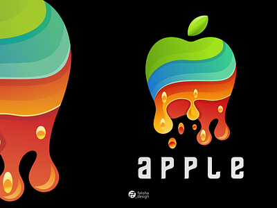 apple logo colorfull 3d abstract apple awesome brand identity branding clothing company design flat fruit icon illustration logo monogram orange symbol symbols system vector