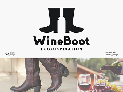 wine boots logo ispiration 3d abstract awesome boot boots brand identity branding casino clothing design farm flat icon illustration logo logoispiation monogram vector wine wineboots