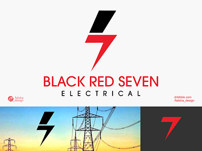 black red seven electrical logo inspiration 3d 7 abstract awesome black brand identity branding company design electrical electrical logo flat icon illustration logo logoinspiration monogram red seven vector