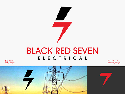 black red seven electrical logo inspiration