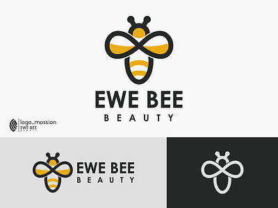 ewe bee beauty logo design