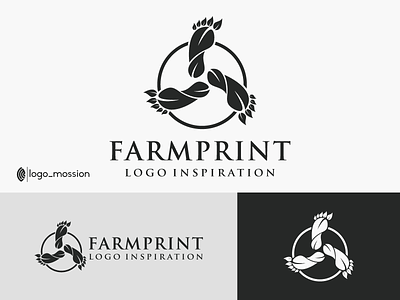 farmprint logo design 3d abstract brand identity branding design farm fashion feet flat green icon illustration leaf logo logodesigns logoinspiration logos monogram print vector