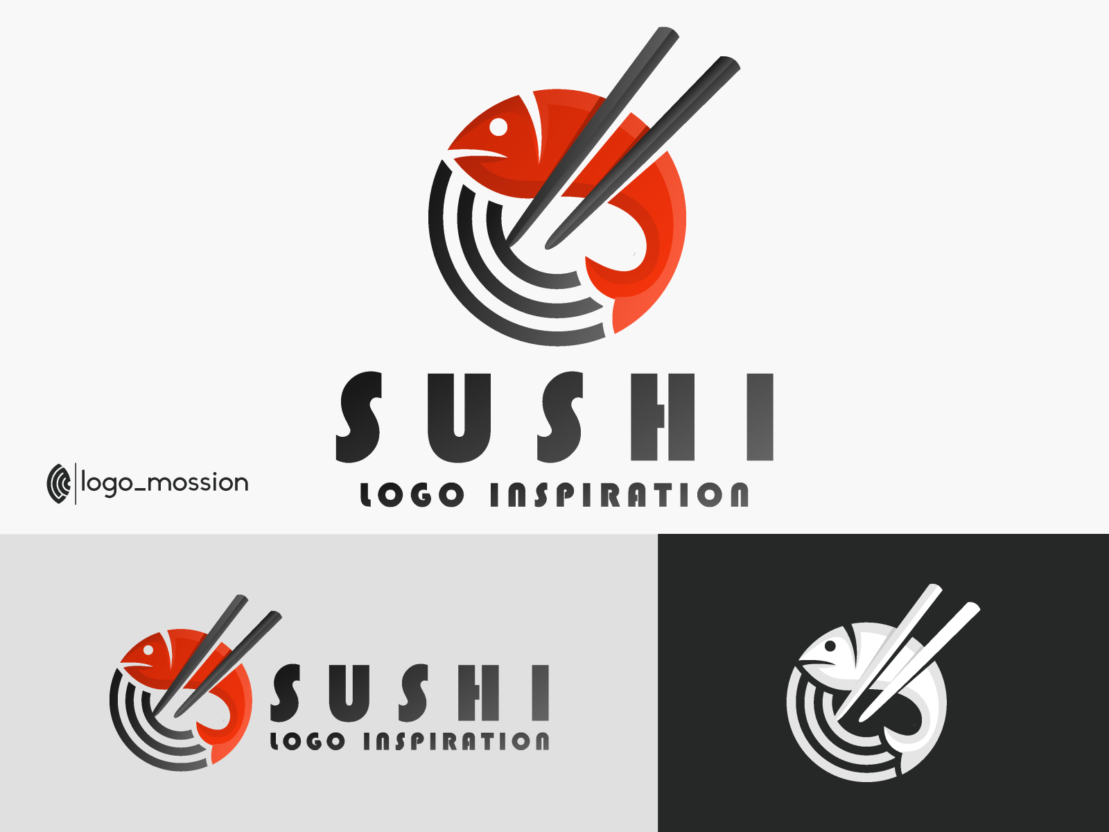 sushi logo design by logo_mossion on Dribbble