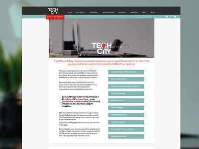 Techcity Resources city resources tech ux web design website