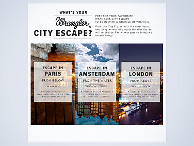 Wrangler City Escape brand competition design facebook ui