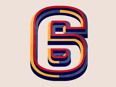 Number 6 design graphic design letter lettering number 6 stripes type type art typography typography art typography design vector