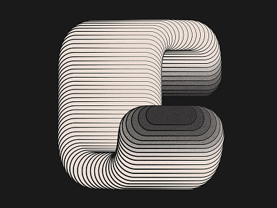Letter C design grain grain texture graphic design letter letter c letterform lines type typography vector