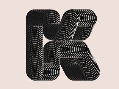 Letter K design grain grain texture graphic design letter letter k letterform lines op art type typography vector