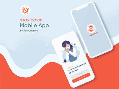 Stop-Covid-Mobile-App app branding design graphic design illustration typography ui ux web website