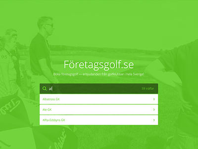 New Landing Page + Search flat golf search search result