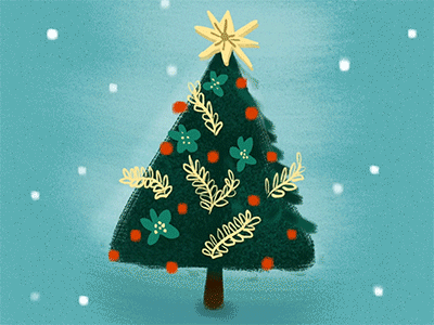 Trim the Tree christmas christmas tree gif holiday illustration season snow star