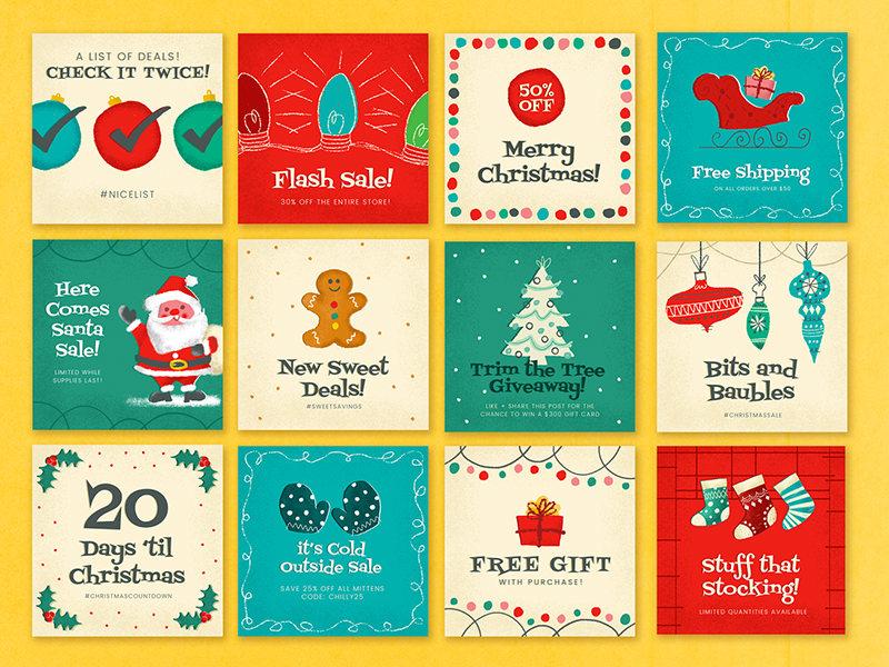 Christmas Social Media Pack by Lauren Hodges on Dribbble