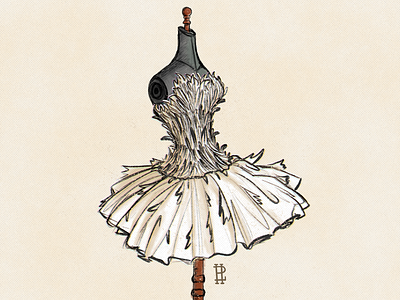 Chicken ballerina chicken dress fashion illustration inktober 2018