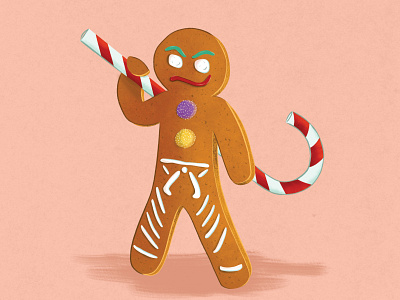Gingy candy candy cane christmas cookie gingerbread gingerbread man holidays illustration