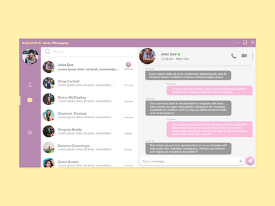 Daily UI #013 - Direct Messaging 013 adobe xd daily ui direct messaging ui design web