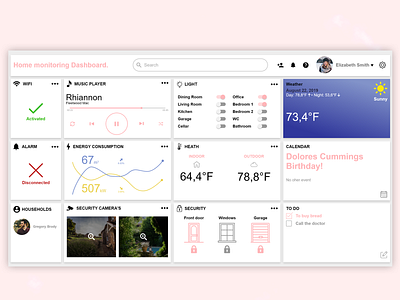 Daily UI #021 - Home Monitoring Dashboard 021 adobe xd daily ui home monitoring dashboard ui design web