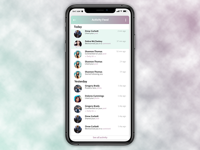 Daily UI #047 - Activity Feed Dribbble 047 activity feed adobe xd daily ui mobile ui design