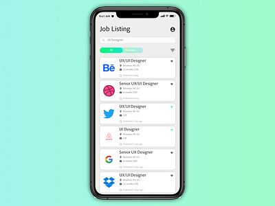 Daily UI #050 - Job Listing 050 adobe xd daily ui job listing mobile ui design