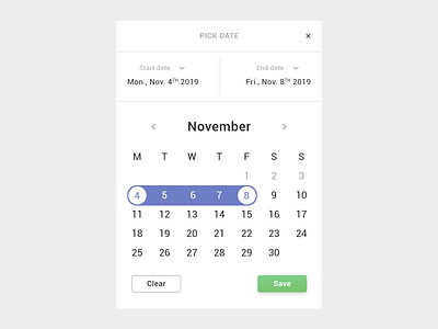 Daily UI #080 - Date Picker