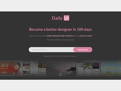 Daily UI #100 - Redesign Daily UI Landing Page 100 adobe xd daily ui daily ui challenge redesign daily ui landing page ui visual interface web webdesign