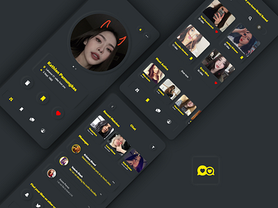 Dating App app design appliketinder appmockup dark ui darkmode dating app isomorphism ui ui design