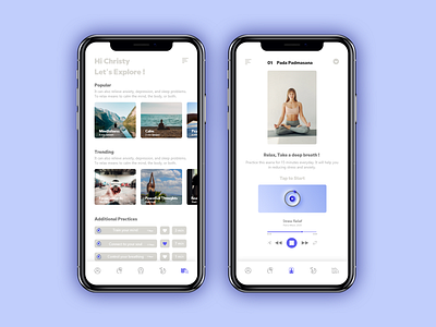 Meditationapp app design health app meditate ui ui design wellness yoga app