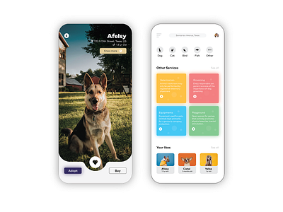 Perfinder App app design dogs findpetonline onlinepets petfinderapp pets tinderlikeapp ui ui design webdesign