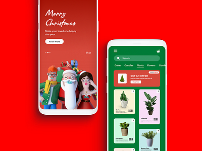 Christmas Gift App UI Concept Design adobexd app design christmas photoshop uidesign
