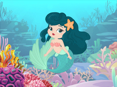 Mermaid 2d character 2danimation animated animated character animated gif animation blue cartoon cartooning character character animation expression flat gif illustration motion motion graphic motiongraphics vector