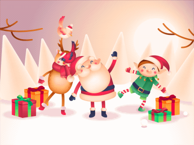 Happy New Year 2020 2d character 2danimation animated character animated gif animation animation 2d animation after effects character christmas christmas card gif happy new year motion motiongraphics