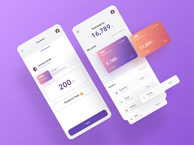 Banking Mobile App app balance banking banking app credit card dashboard payent transaction visa