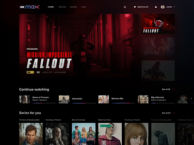 HBO Max Design Intro & Interactions after effects app dark hbo hbo max interaction logo max motion movies movies app netflix red series service streaming ui video-on-demand vod web