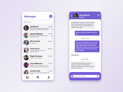 Daily UI - Direct Messaging 013 app dailyui dailyui 013 design message message app messaging mobile mockup purple sketch uidesign