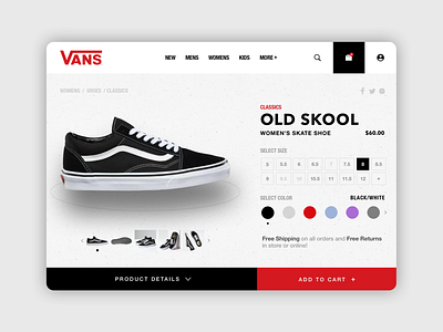 Daily UI - E-commerce Single Item 012 dailyui dailyui 012 design ecommerce mockup product redesign shoes sketch store ui uidesign vans web design