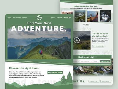 Daily UI - Landing Page 003 dailyui dailyui 003 design green hiking landing landing page landingpage mockup sketch ui uidesign web design